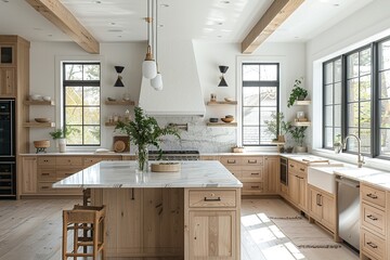 Step into the future of European design with this modern kitchen featuring sleek minimalist...