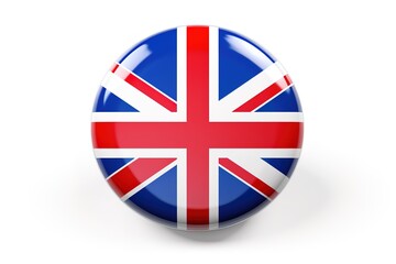 circle icon, flag of United Kingdom isolated on white background. generative ai