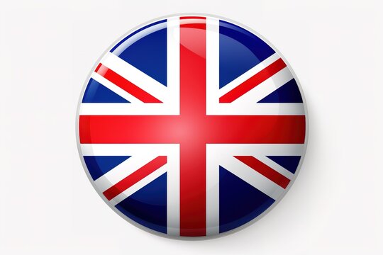 circle icon, flag of United Kingdom isolated on white background. generative ai