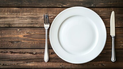 ナイフとフォーク〜木目テーブル01