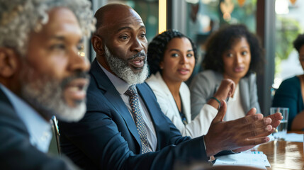 Obraz premium A diverse group of colleagues nodding in agreement, showcasing consensus within a meeting