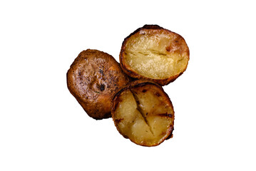Delicious halved potatoes grilled with salt, spices and herbs