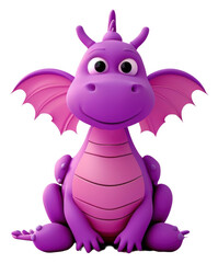 Fototapeta premium PNG Cute dragon fantasy background cartoon purple nature.