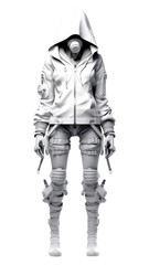 Fototapeta premium PNG Cyberpunk hood sweatshirt standing.