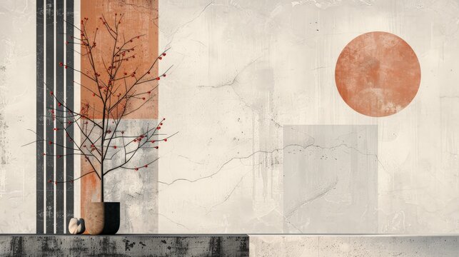 Minimalist Lines and Shapes: Capture a minimalist background with clean lines and simple geometric shapes in neutral colors.