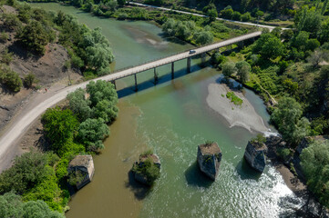 Fototapeta premium Bogazkesen Bridge and Yeşilırmak in Erbaa District of Tokat Province