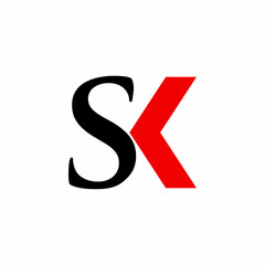 Simple unique initial SK logo design with a back arrow on the letter K..