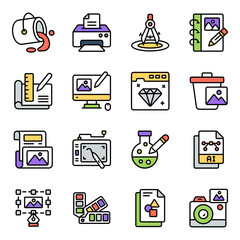 Set of Designing Flat Icons

