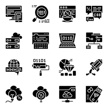 Set of Graphic and Art Solid Icons

