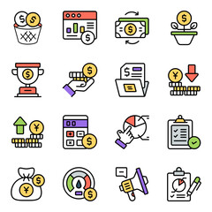 Pack of Start up Flat Icon

