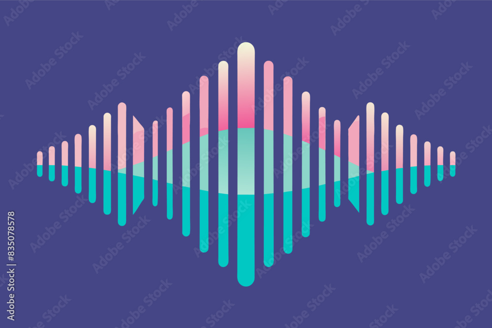 Aufkleber a sound wave logo with a white background, Sound wave abstract icon vector depicting a dynamic wave pattern with varying heights and widths