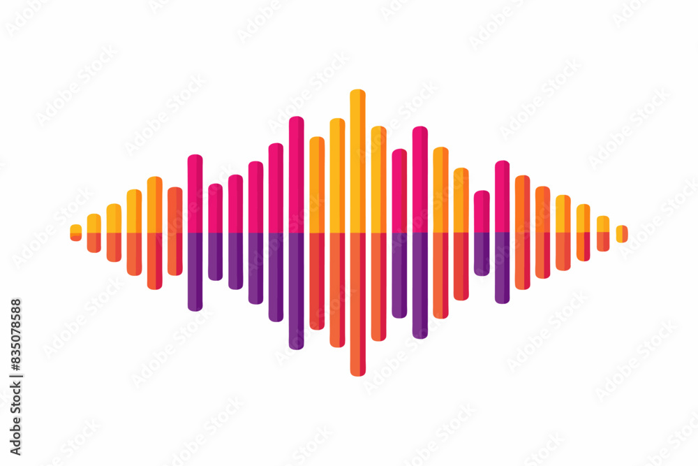 Aufkleber a sound wave logo with a white background, Sound wave abstract icon vector depicting a dynamic wave pattern with varying heights and widths