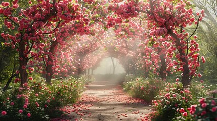 Craft backdrops focusing on the blossoming beauty of spring gardens