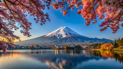 Landscape at Mountain Fuji in Japan 