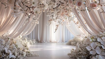 White wedding backdrop, beautiful background for weeding