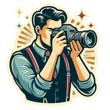 Fotograf - grafika retro