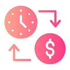 time is money gradient icon