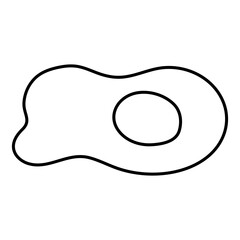 A linear design icon of fried egg

