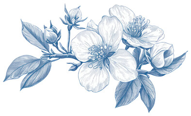 PNG Antique of flower drawing sketch blossom.