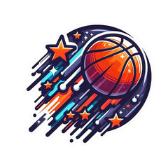 Naklejka premium Basketball - retro, vintage design, transparent background, perfect to print sticker or t-shirt.