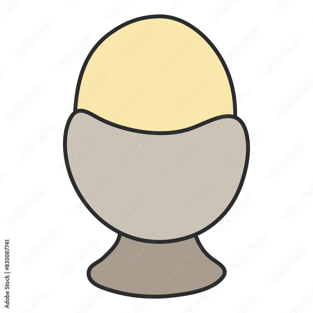 Sticker Boiled egg icon, editable vector

