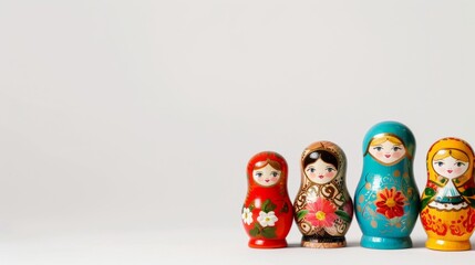 Modern Abstract Vinyl Wooden Russian Matryoshka Doll Design Decor