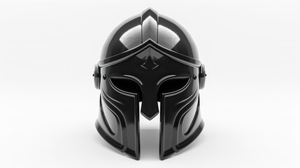 Macedonian warrior helmet illustration, modern graphic design, isolated, copy and text space, close-up, macro, white background, black and white. Template, banner, background, wallpaper, backdrop

