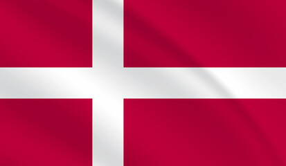 Obraz premium Denmark National Flag Photo 4k Flag waving 3d