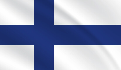 Obraz premium Finland National Flag Photo 4k Flag waving 3d