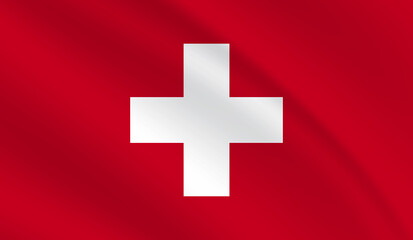 Obraz premium Switzerland National Flag Photo 4k Swiss Flag waving 3d