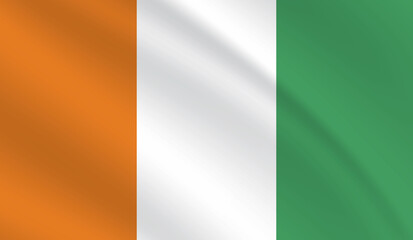 Ireland National Flag waving Irish flag 3d
