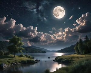 moon over the lake