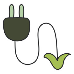 Unique design icon of electric plug 

