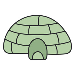 Conceptual flat design icon of igloo 

