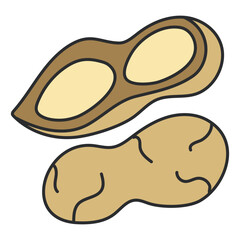 An icon design of peanut 

