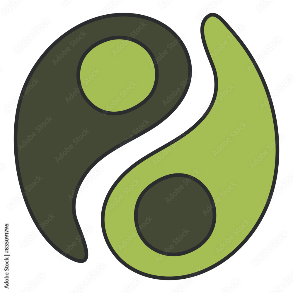 Sticker An editable design icon of yin yang sign

