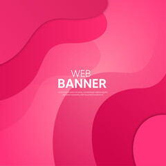 Pink background with ribbon, background with place for text, Pink 3d banner