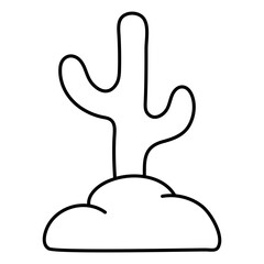 Obraz premium A line design icon of cactus