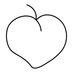 A linear design icon of peach fruit 

