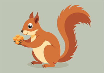 A cartoon squirrel holding a handful of gold coins