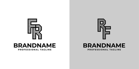 Letters FR and RF Dot Monogram Logo, Suitable for business with FR or RF initials