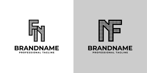 Letters FN and NF Dot Monogram Logo, Suitable for business with FN or NF initials