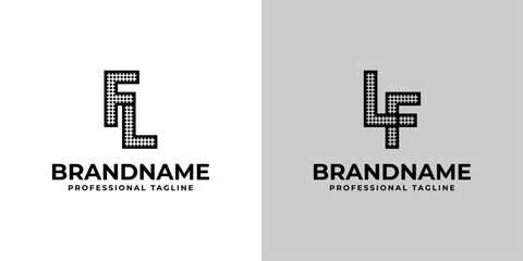 Letters FL and LF Dot Monogram Logo, Suitable for business with FL or LF initials