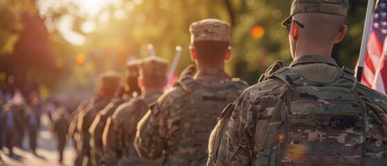 Veterans saluting flag during Memorial Day