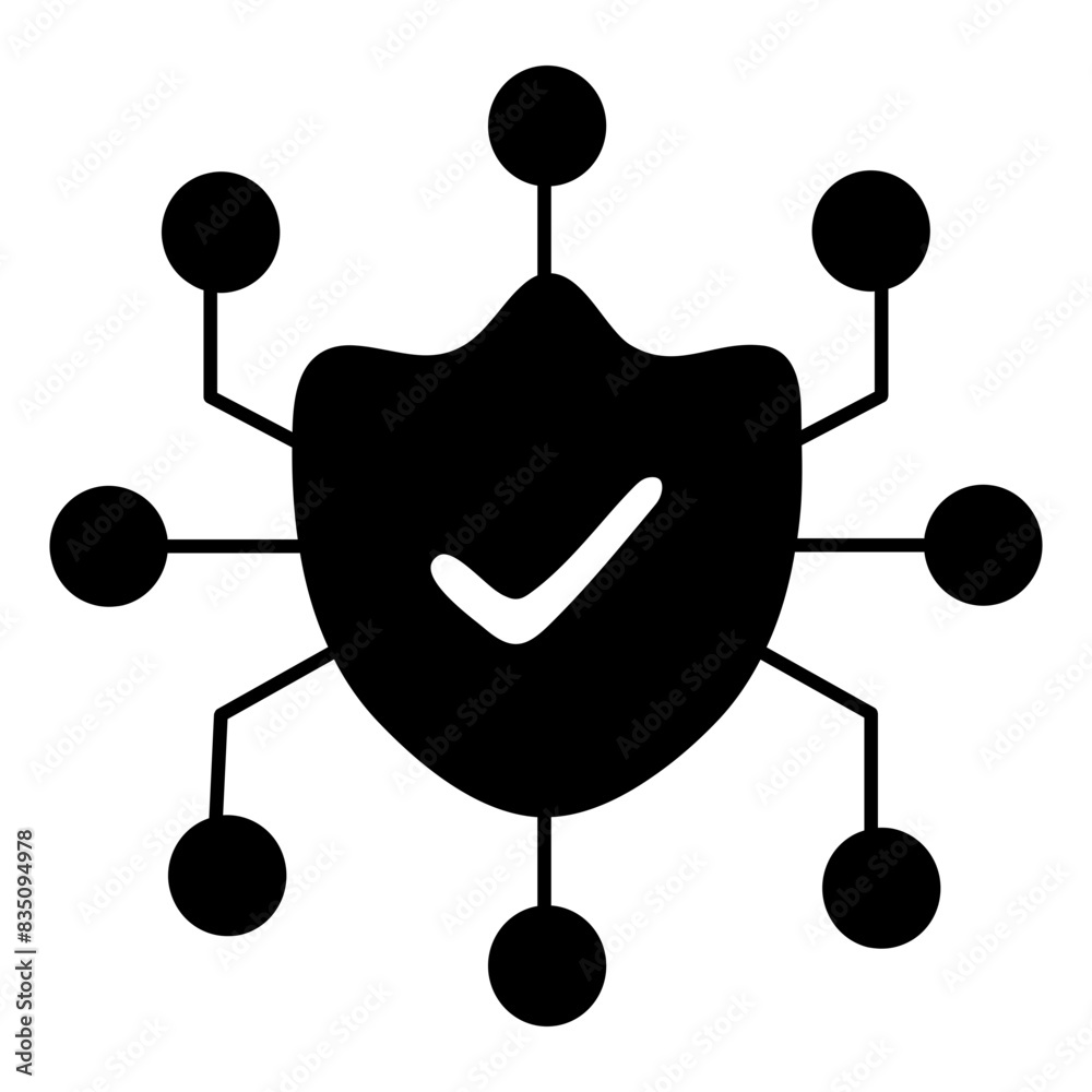 Poster An editable design icon of security shield

