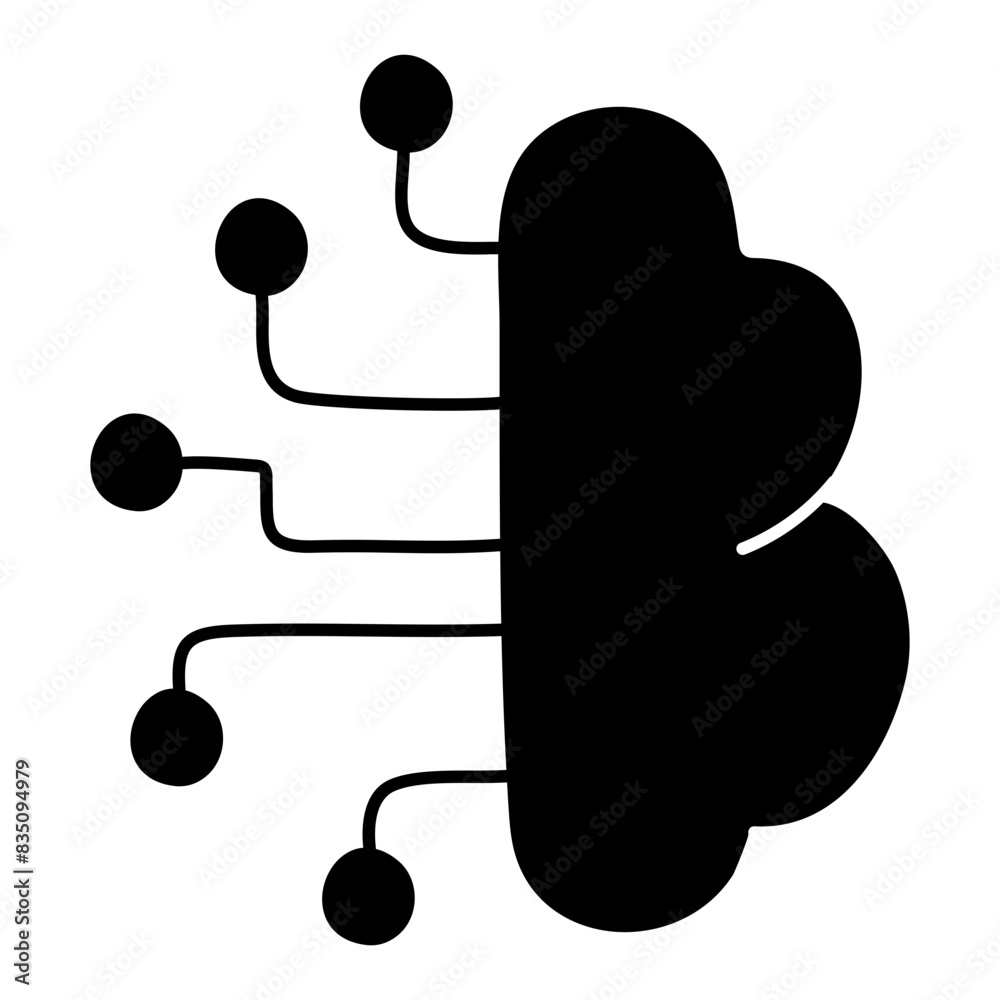 Sticker Modern design icon of artificial brain

