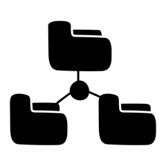 Folder network icon in creative design 

