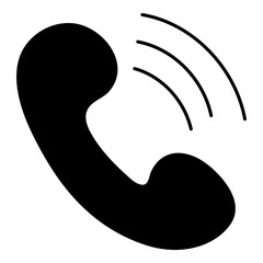 A solid design icon of incoming call

