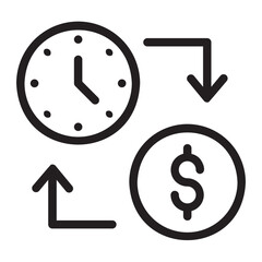 time is money line icon