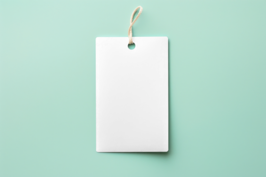 PNG label tag mockup, transparent design